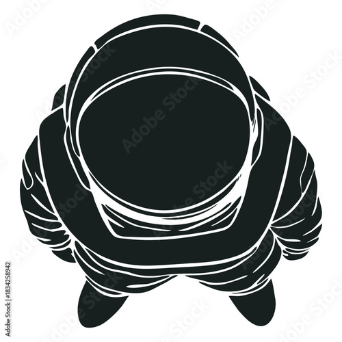 Cool top view astronaut silhouette