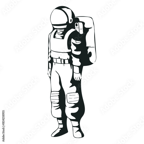 Drawn stand astronaut
