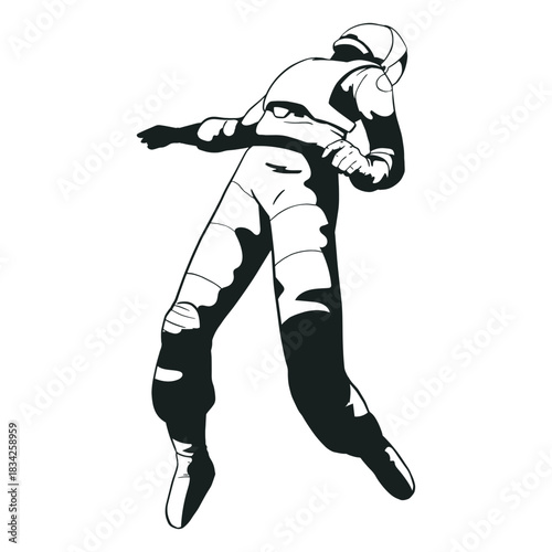 Floating astronaut cool drawn