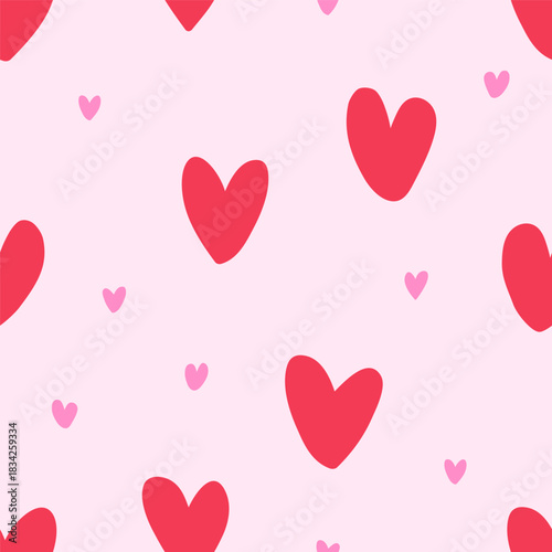 Hearts, Valentine day pattern. Seamless endless background for textile, fabri...