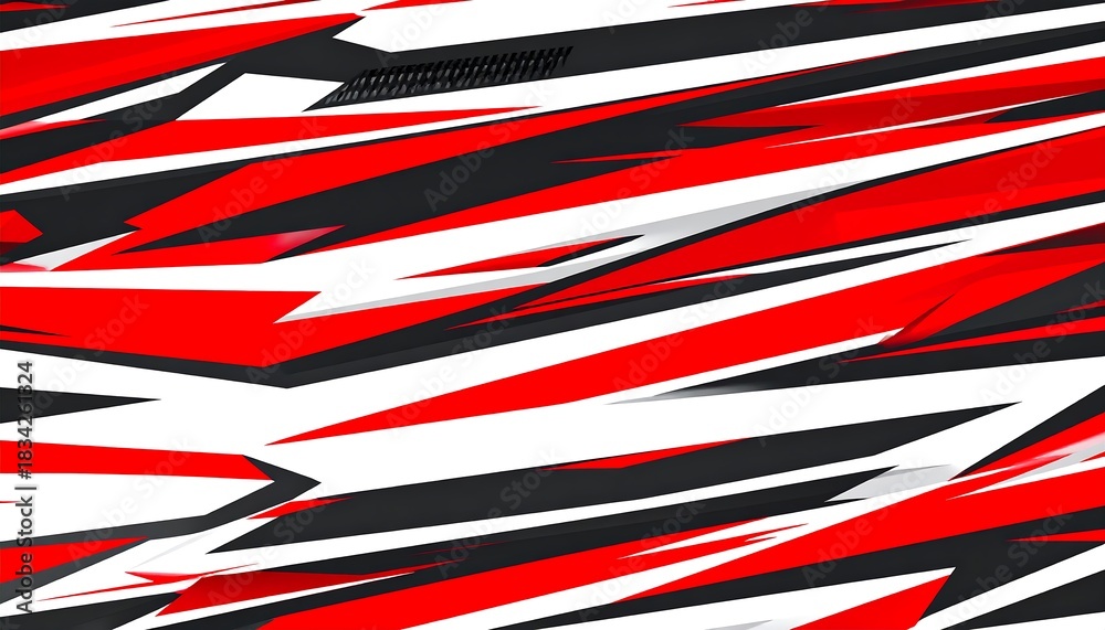 Obraz premium Dynamic Red White Black Abstract Geometric Pattern Background.