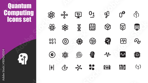 Quantum Computing Icons set