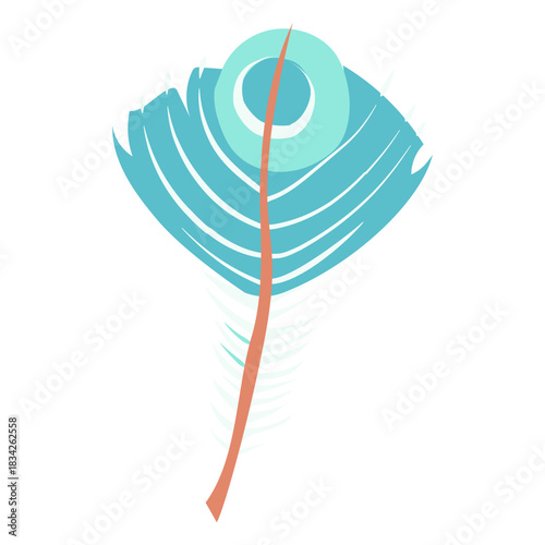 Quirky shape blue feather