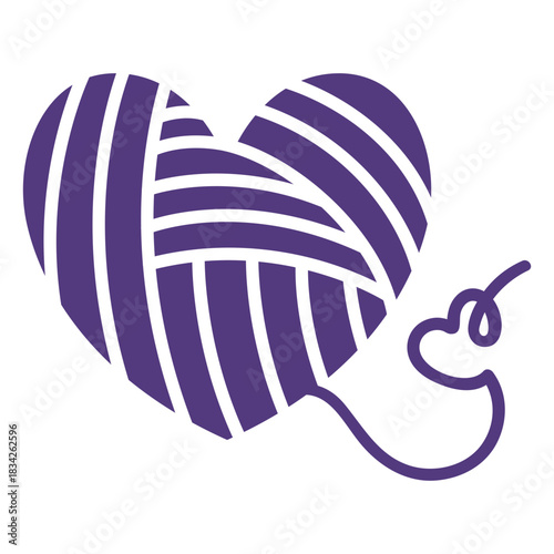 Silhouette heart shaped threads wool
