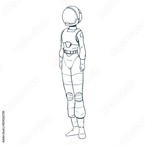 Simple standing astronaut drawn