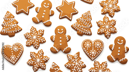 Festive Gingerbread Cookie Collection in Holiday Shapes.