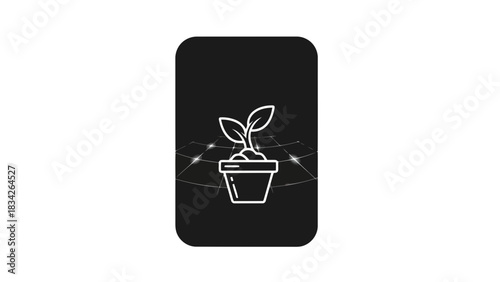 Digital growth plant icon on abstract network background