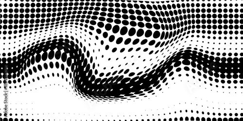 Dotted halftone gradient texture. Vanishing polka dot background. Repeating dots gradation pattern background. Black fading comic pop art overlay backdrop. Raster effect wallpaper. Vector halftone