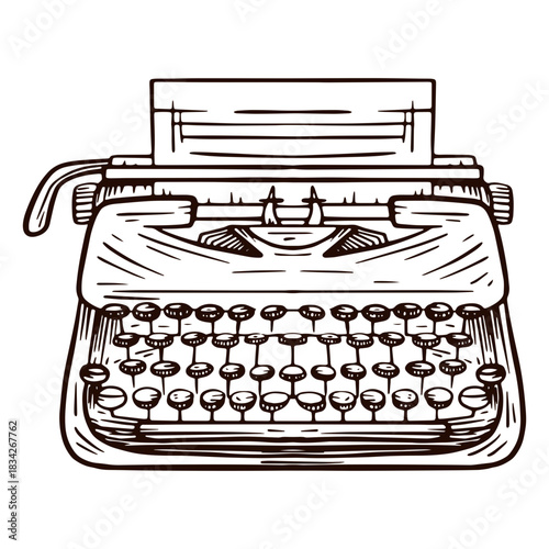 Typewriter hand drawn typewriter