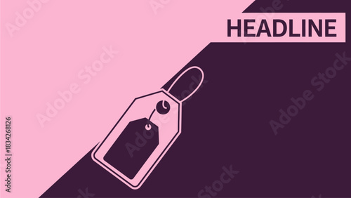 Modern graphic design concept featuring a price tag icon on a split two-tone background, suitable for retail sales, promotions, or special offer announcements