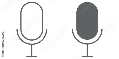 Isolated microphone vector symbol representing sound recording and podcast technology