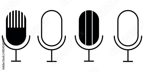 microphone mic icon, voice icon symbol buttons