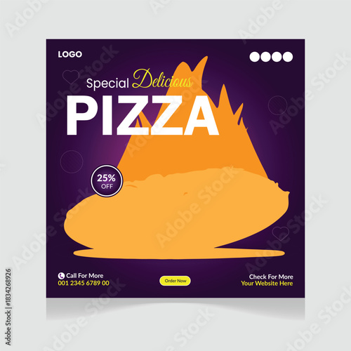 Delicious Food Social Media Post Banner Design Template. Best Offer Social Media Post 
Template Design. 