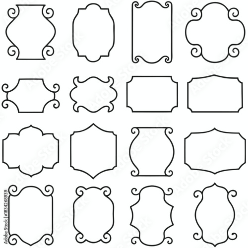 vector set of vintage frames