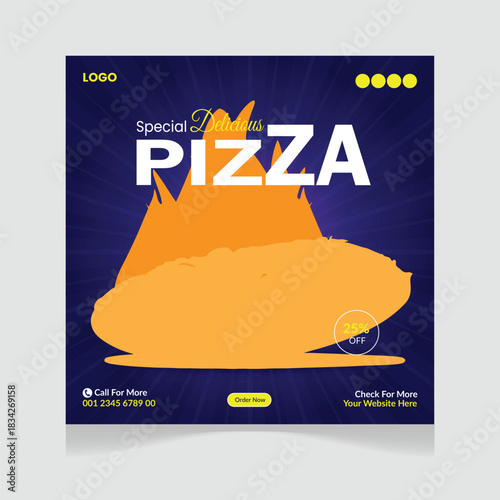 Delicious Food Social Media Post Banner Design Template. Best Offer Social Media Post 
Template Design. 