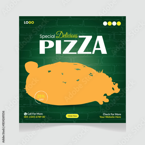 Delicious Food Social Media Post Banner Design Template. Best Offer Social Media Post 
Template Design. 