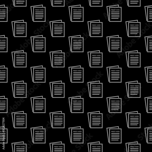 Whitepaper seamless pattern isolated on black background