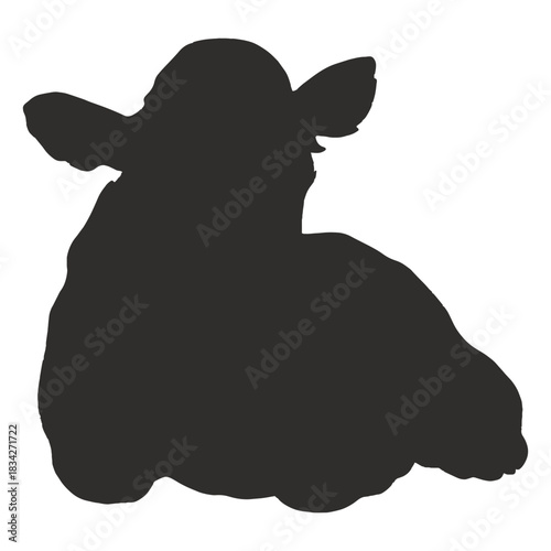 Cow lying down silhouette