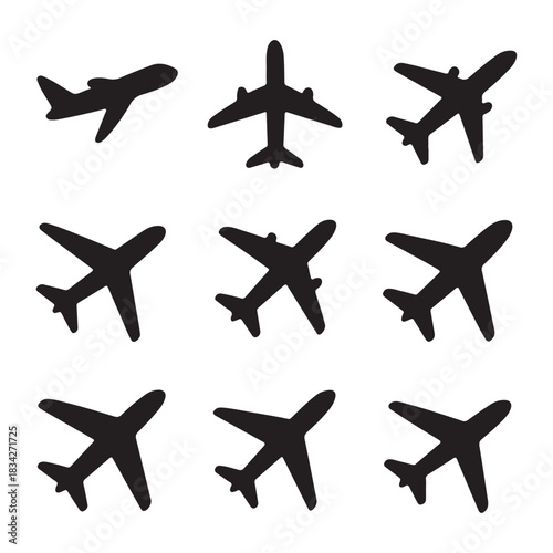 Aircraft icon vector set. airplane illustration sign collection. plane symbol icon