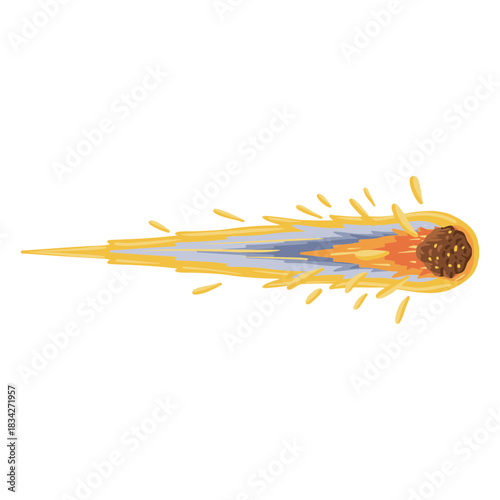 Orbiting meteor illustration