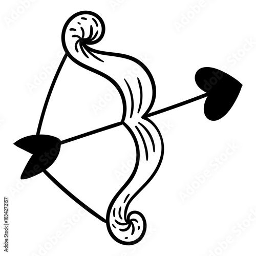 Doodle valentine cupid stroke