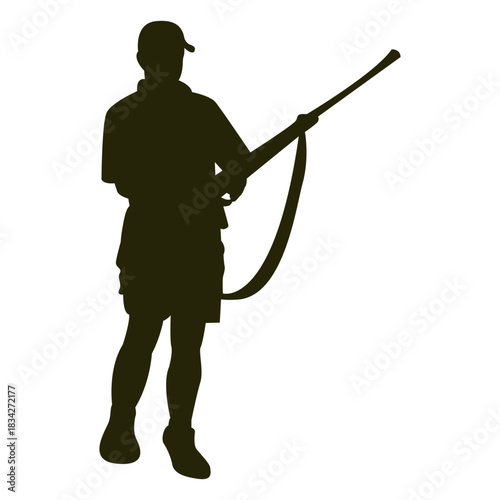 Hunter rifle reloading silhouette
