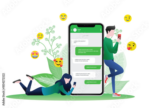 icon logo sign emoji chat happy smile smart phone app line wechat we like love kiss fun adult man boy male girl lady woman art green design media vector