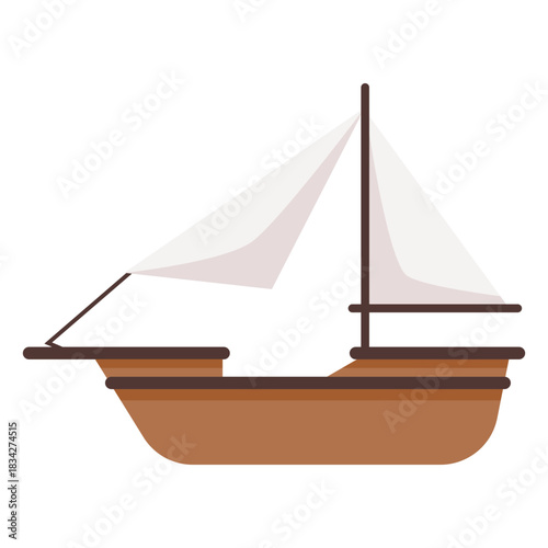 Simple historic boat illustration