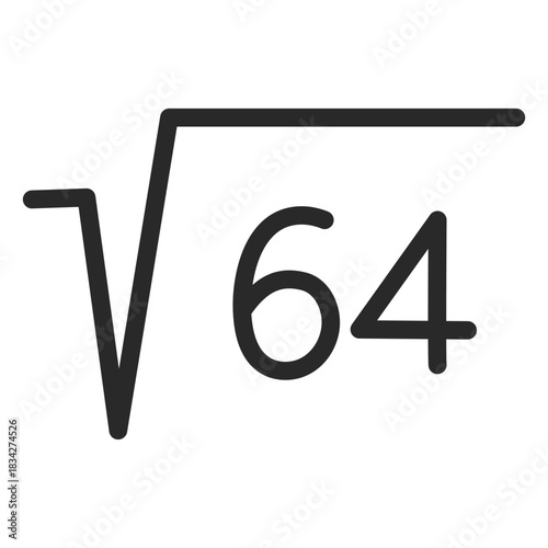 Square root 64 stroke