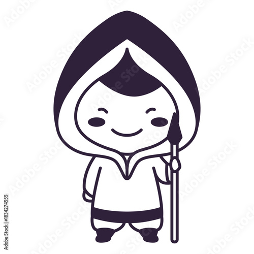Alaska cute character boy spear stroke