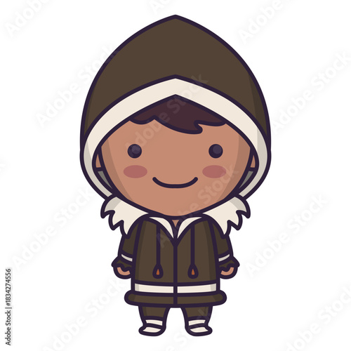 Alaska cute character boy flat