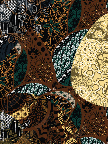 abstract pattern background design with classic batik motif