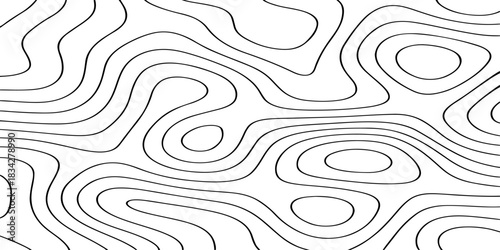 Advanced Topographic Map Contour Lines Vector Illustration Design for Landscape, Cartography, and Elevation Mapping Projects.