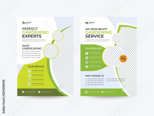 Lawn Care and Gardening Services Flyer,  leaflet, poster, advertise, reports, brochure cover design, lawnmower flyer.