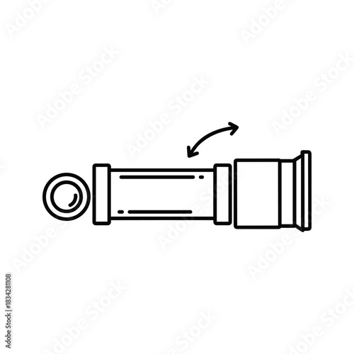 Optical Instrument Component Assembly with Twist Direction Line Art Icon