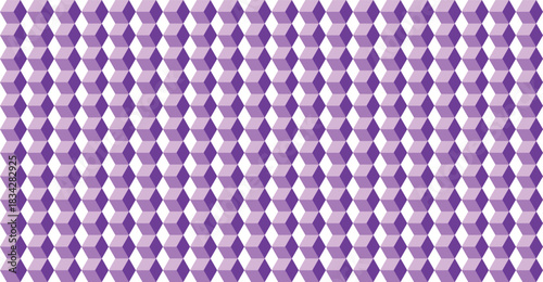 Abstract geometric pattern with purple cubes seamless vector background for wallpaper fabric and textile design