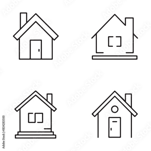 Minimal House Outline Icon – Simple Home Line Vector Design