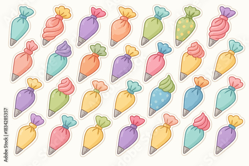 Colorful kawaii cartoon carrots in various designs and patterns