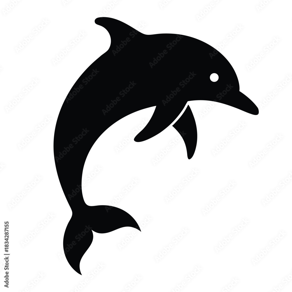 Fototapeta premium Dynamic dolphin leaping gracefully through water with smooth flowing curves