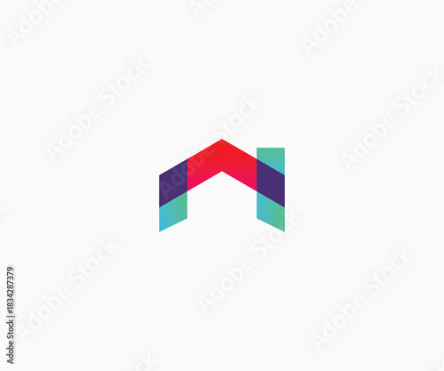 Geometric Home Construction Logo Design 