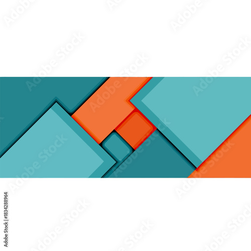 Vibrant geometric shapes in teal and orange hues create dynamic composition Free Download Vibrant geometric shapes in teal and orange hues create dynamic composition - GFXLoad