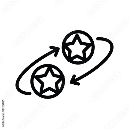 Star rating feedback exchange icon, continuous review process
