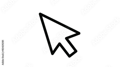 A simple black cursor arrow points to the right on a white background.
