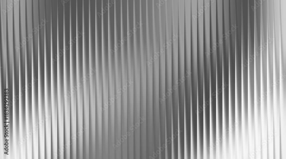 Obraz premium Metallic Silver Vertical Ribbed Texture with Subtle Light and Shadow Variations abstract background