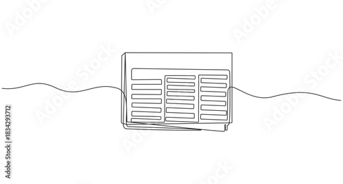 Continuous Line Drawing of a Folded Newspaper,one line drawing Stack of news newspapers,Continuous Line Art of Newspapers and News vector illustration