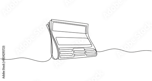 Continuous Line Drawing of a Folded Newspaper,one line drawing Stack of news newspapers,Continuous Line Art of Newspapers and News vector illustration