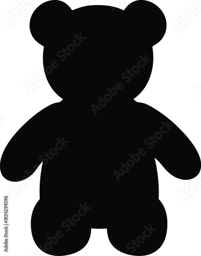 Black silhouette teddy bear icon