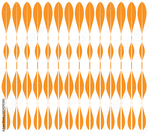 Orange teardrop shapes in a repeating vertical pattern