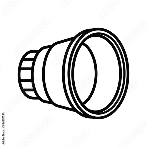 Outline icon of a photography camera lens for zoom technology