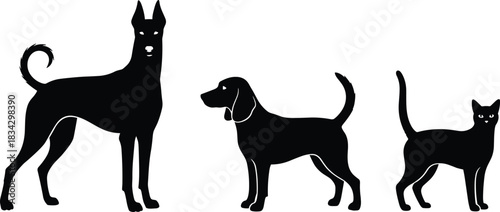 The definitive mega-vector-pack: an exhaustive collection of cheerful cartoon dog characters and detailed silhouettes of popular canine breeds for any design project.